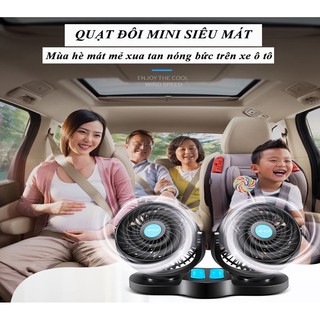 Quạt đôi mini  thông gió cho xe ôtô