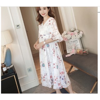 ĐẦM BẦU VÁY BẦU CÔNG SỞ BÔNG ( sau sanh có dây kéo cho bé bú )