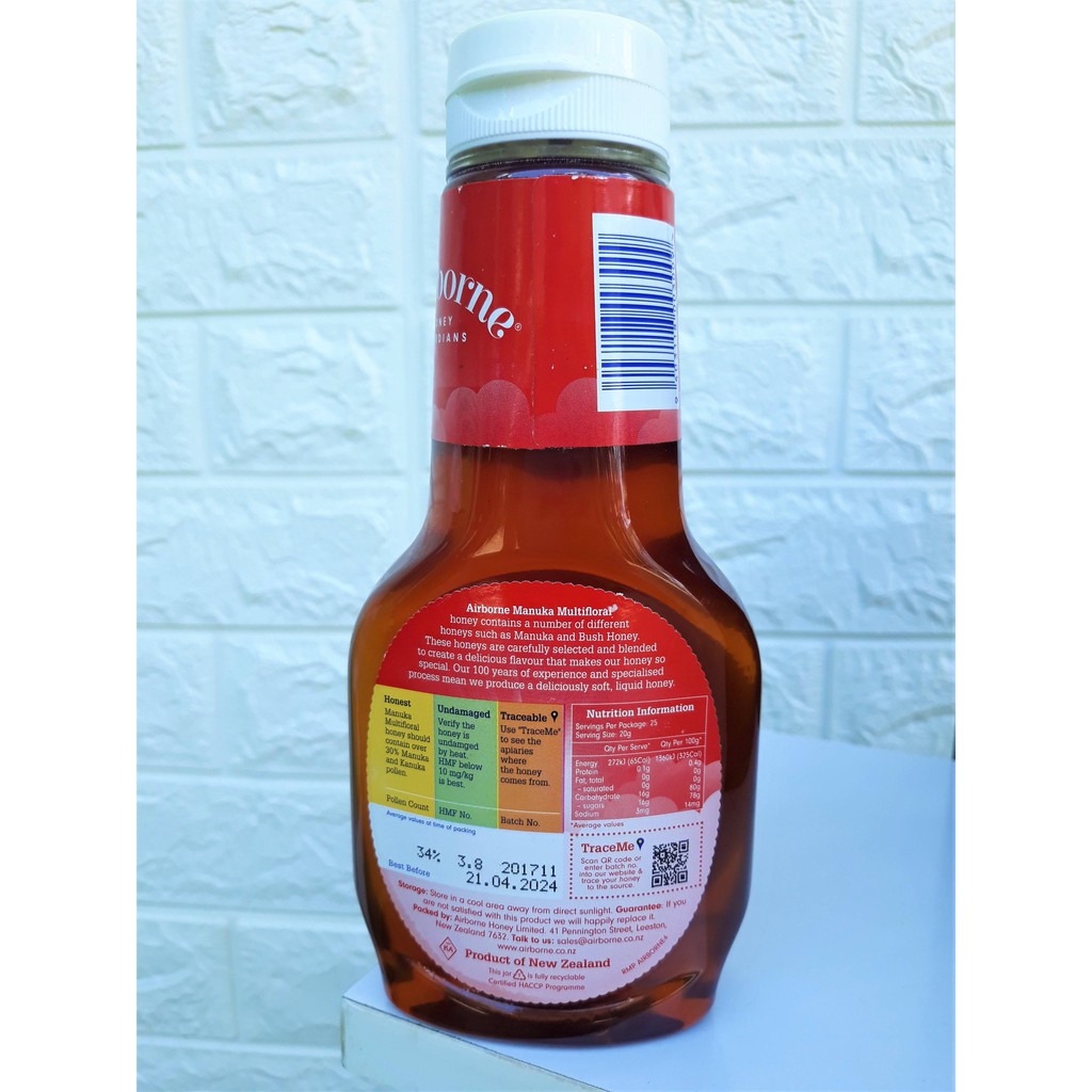 Mật Ong Manuka Honey AIRBORNE 30+ New Zealand 500G [ Mật Ong Nguyên Chất ]