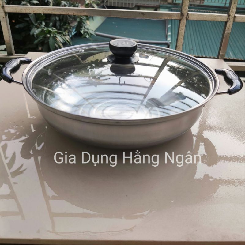 Nồi Lẩu inox 28cm - Xoong Lẩu inox dùng cho bếp từ, bếp ga