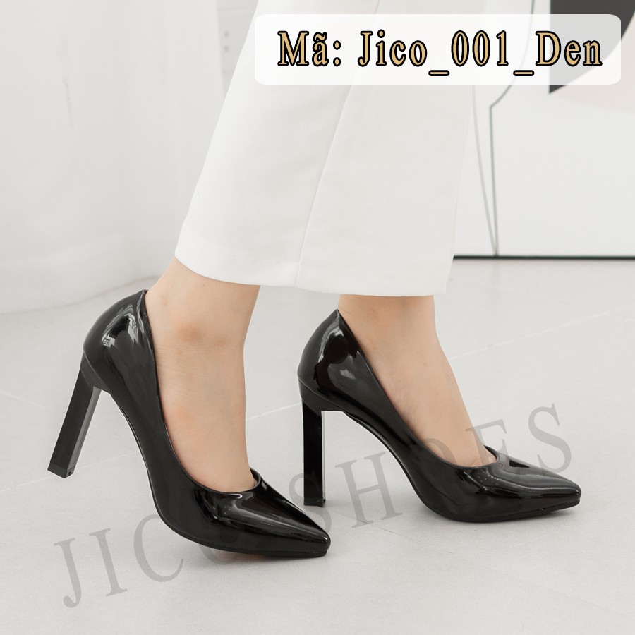 GIÀY CAO GÓT MŨI TRƠN CAO 8 PHÂN MÀU ĐEN - JICO_001_Đen