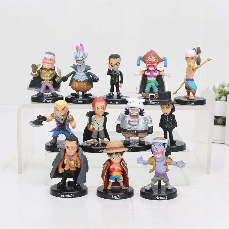 Set 12 mô hình đồ chơi nhân vật Luffy Sabo hoạt hình One Piece 5cm