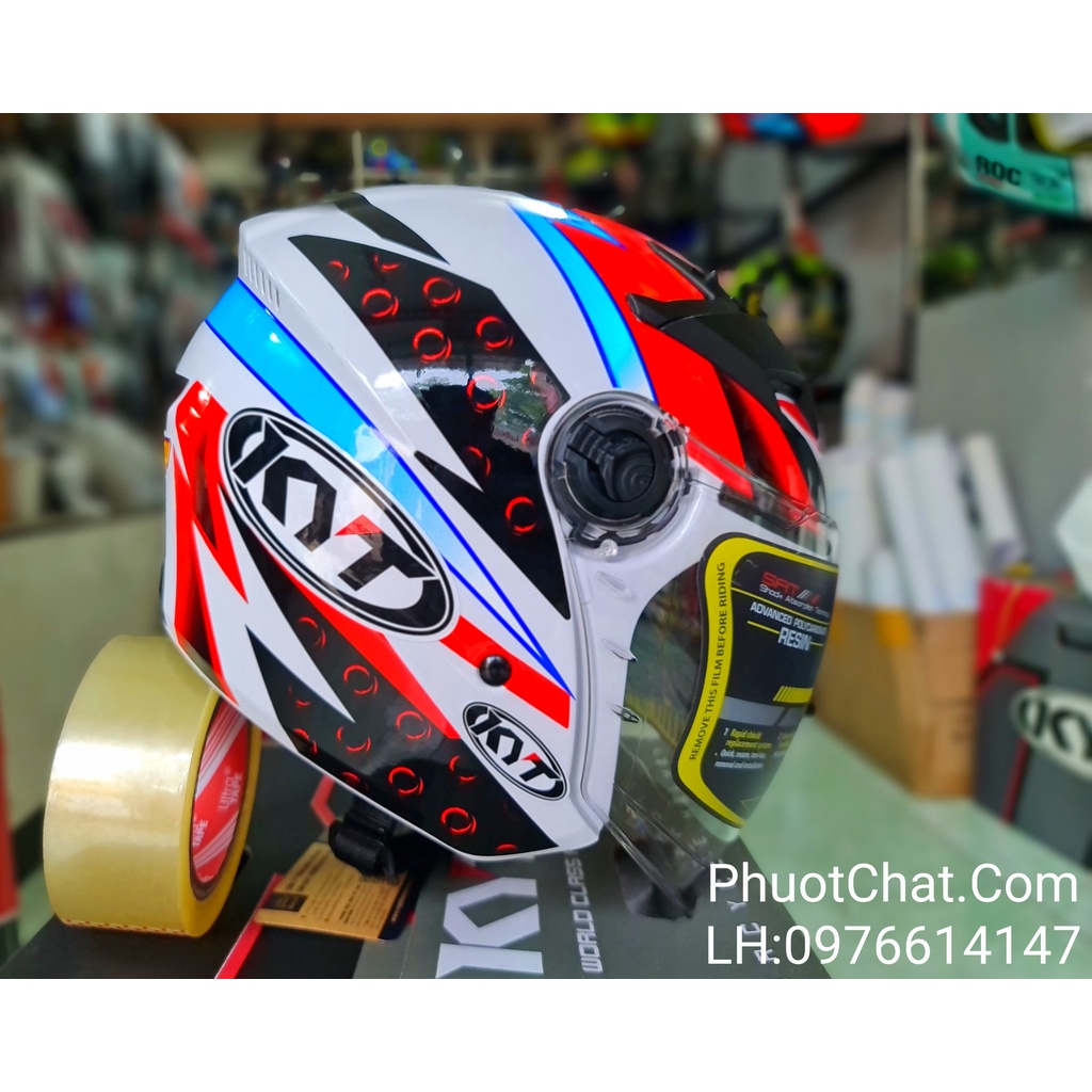 Combo Mũ bảo hiểm 3/4 M268 cao cấp dán logo KYT