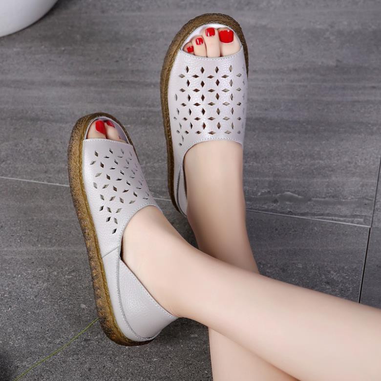 Free HOT [Siêu Sale] giày Dép nữ thời trang Giày da đơn giản, giày thoải mái . :{ new new 🎁 2020 . . new : : ◦ ༈ ' ¹