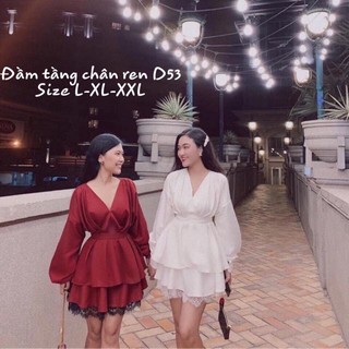 Đầm ôm cổ V ren bigsize 60-90kg oversize