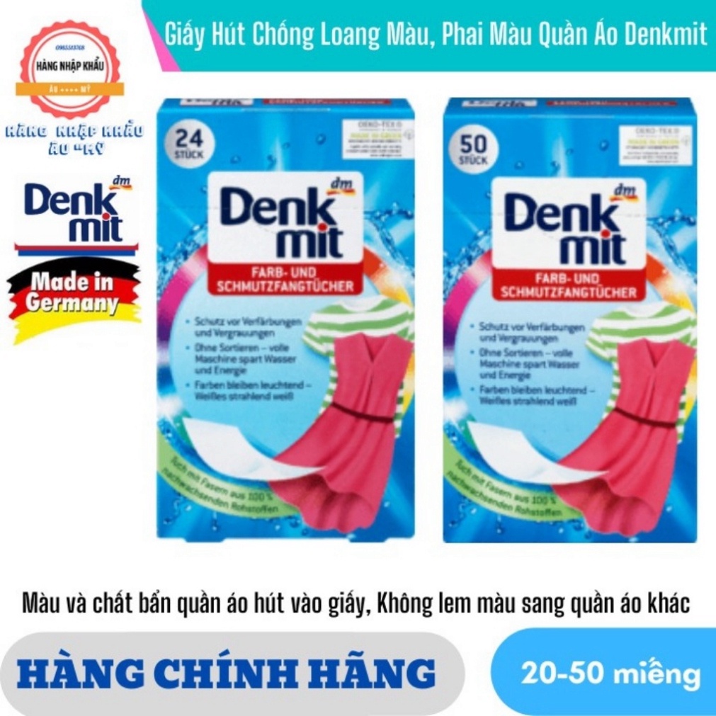 Giấy hút màu quần áo Denkmit chống phai màu quần áo nội địa đức PU004