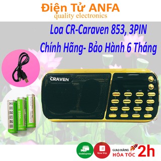 Loa đài CRAVEN CR-853, 3 Pin siêu khỏe, Nghe pháp/Bé học tiếng Anh/USB/thẻ nhớ/đài FM