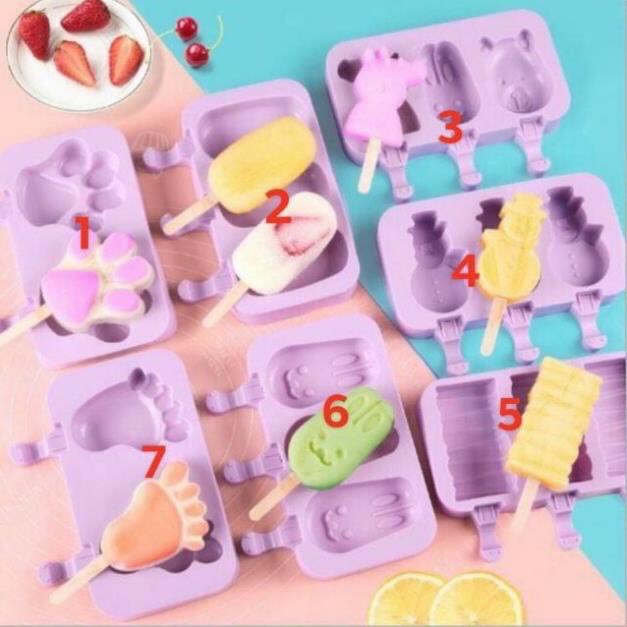 Khay làm kem silicon Tặng 50 que gỗ làm kem cực đáng yêu - Luxy Houseware | BigBuy360 - bigbuy360.vn