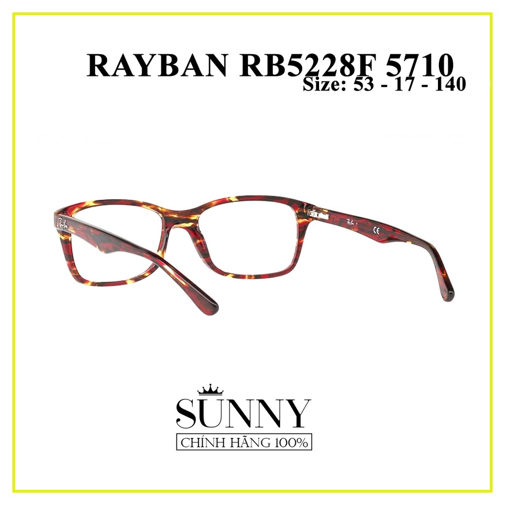 Gọng kính chính hãng Rayban RB5228F-5710 kèm tem thẻ bảo hành chính hãng, bảo hành toàn quốc