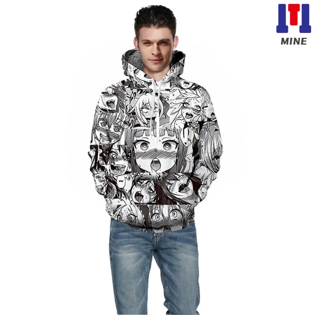 Minettee Unisex 3D Funny Expression Print Fashion Sports Casual Sweatshirt