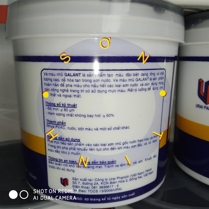 Màu nhũ Galant, ve màu đen 225ml