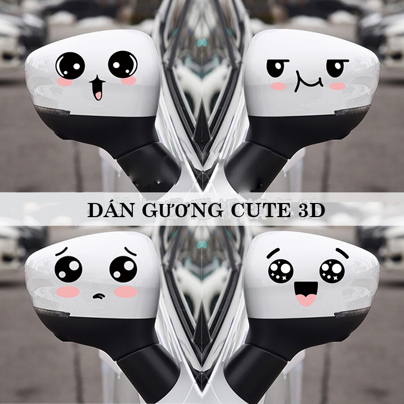 Miếng Dán Xe Máy Gương Chiếu Hậu Xe Hơi Hình Cute