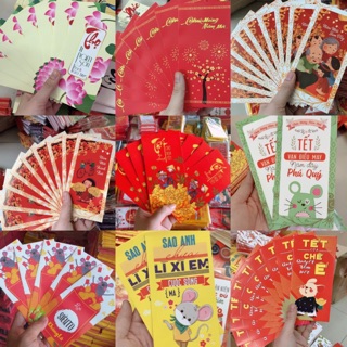 [ hàng chụp] combo 10 bao lixi tết khổ lớn