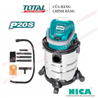 Máy hút bụi dùng pin 20v total tvli2005 bình chứa 20l thép không gỉ - không bao gồm pin và sạc - thieblaodog
