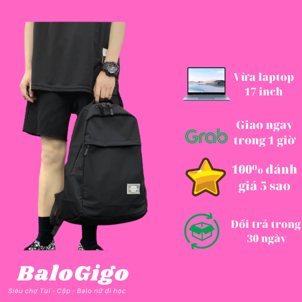 Balo basic chứa Laptop nữ loại lớn nhất cho sinh viên nữ đi học G241 - BaloGigo