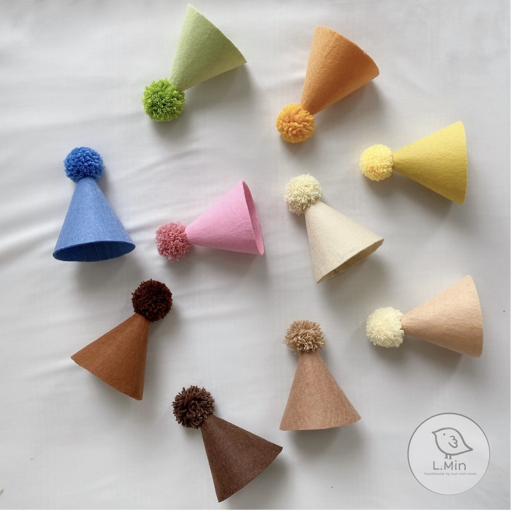 Nón party màu macaron trơn