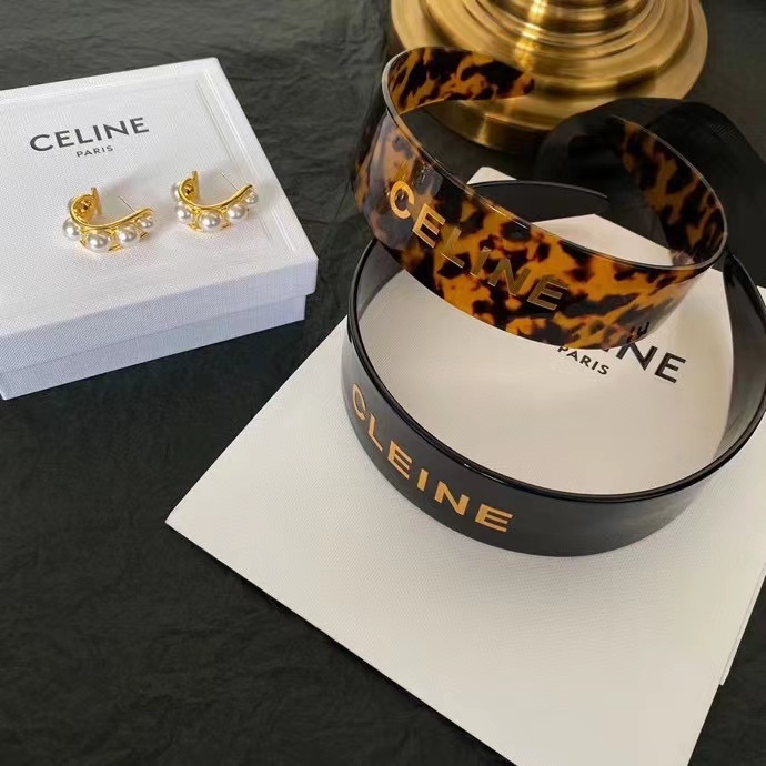 No BOX - Băng Đô Đồng Thau Màu Tối In Hình Rùa Acetate Và Vàng