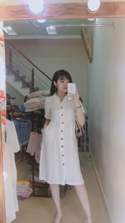 Váy sơ mi đũi cải cúc
