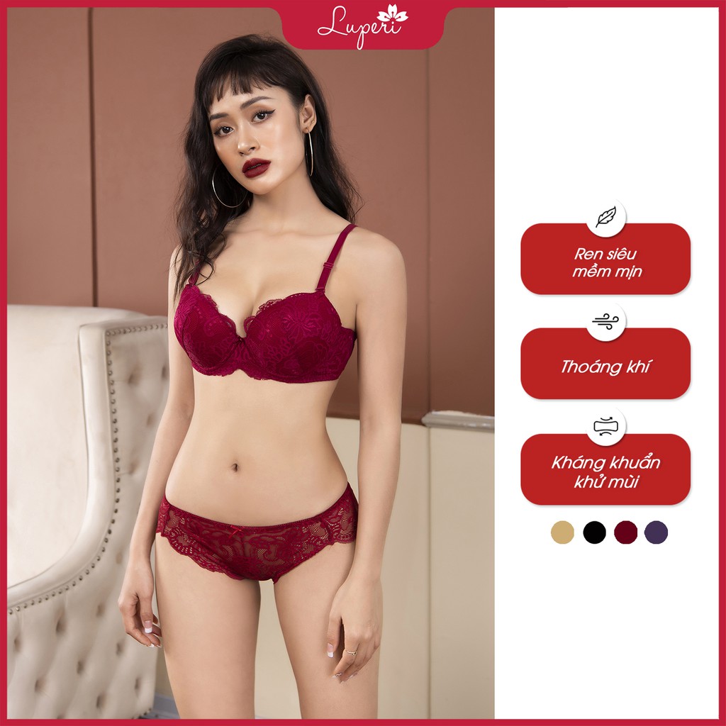 Quần Lót Nữ Ren Cạp Vừa Luperi Dáng Bikini Mềm Mịn Co Giãn Không Lằn Mông Kháng Khuẩn Khử Mùi Tốt SP730 | BigBuy360 - bigbuy360.vn