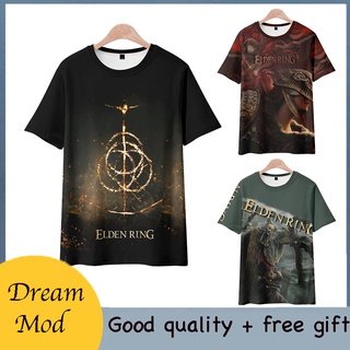 Áo thun tay ngắn in hình nhân vật Elden Ring phim Anime thời trang đường phố cho nam và nữ