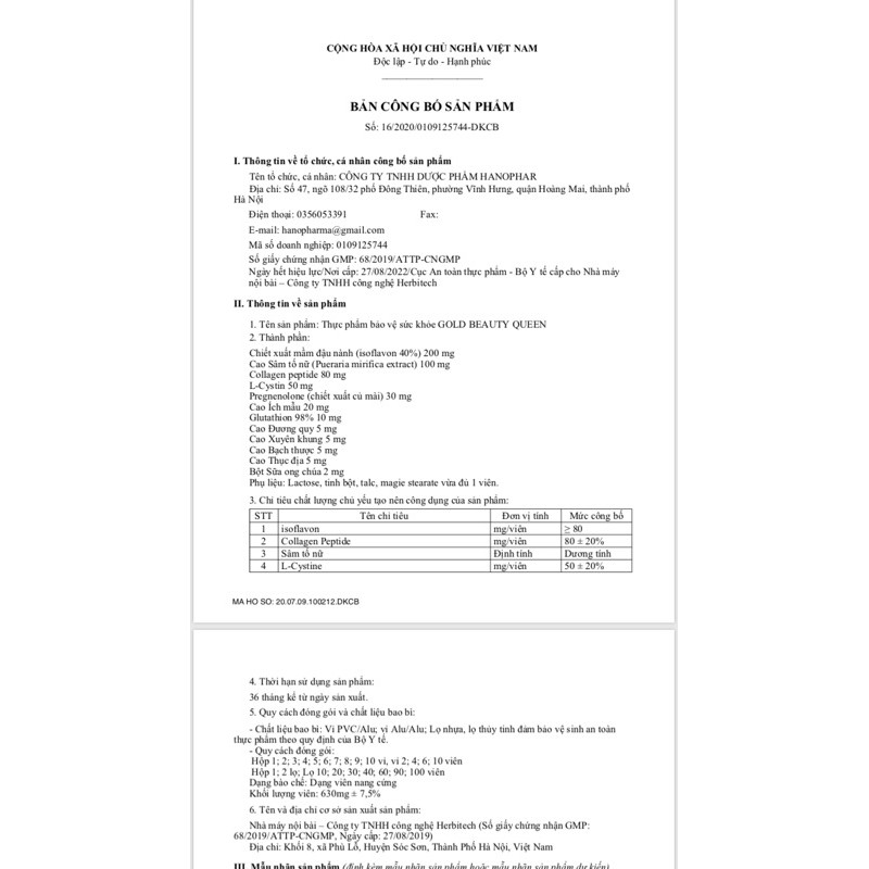 VIÊN UỐNG NỘI TIẾT | TĂNG VÒNG 1 | ĐẸP DA | COLAGEN GOLD BEAUTY QUEEN