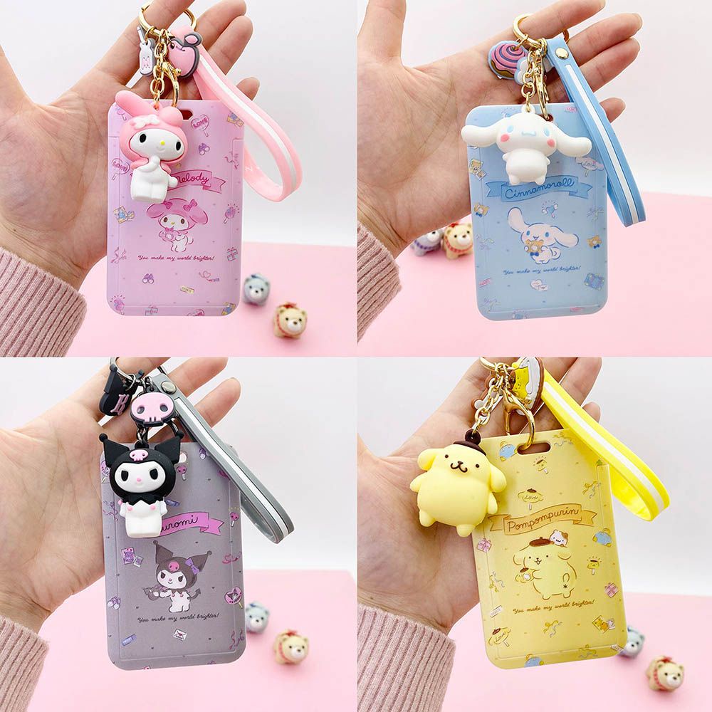 Bao đựng thẻ ID nằm dọc trong suốt chống nước họa tiết hoạt hình xinh xắn dành cho văn phòng và trường học