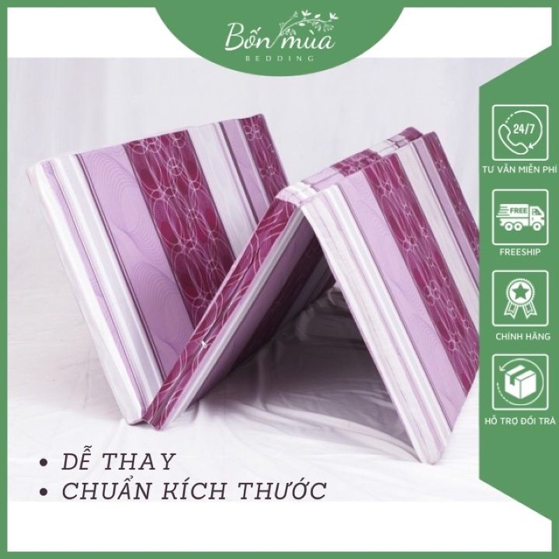 Vỏ đệm, áo đệm [Dễ thay, chuẩn kích thước] - chất cotton TC đủ kích thước cho đệm gấp 3