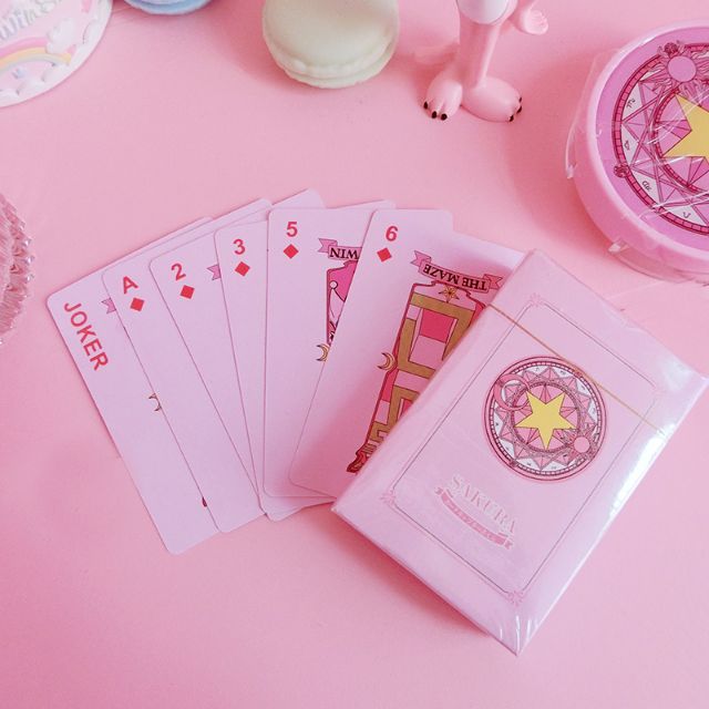 Bộ bài tây giấy Cardcaptor Sakura màu hồng dễ thương