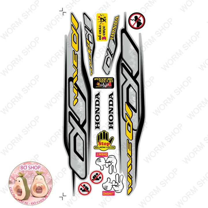 Tem rời WAVE ALPHA 110   BƠ SHOP  - Tem chế 3 lớp cao cấp