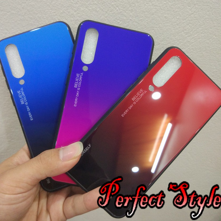 Ốp Lưng Mặt Kính Cường Lực hiệu ứng cầu vồng Xiaomi mi 9 / mi 9 se