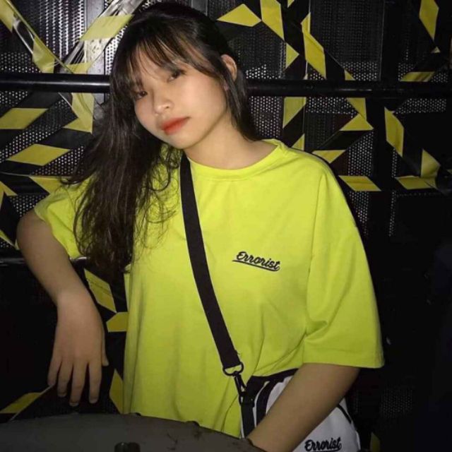 [Mã WASKT410K giảm 10K đơn 50K] Áo thun nữ tay lỡ erroist xanh neon unisex size m,l oversize 45kg - 70kg DTL | BigBuy360 - bigbuy360.vn