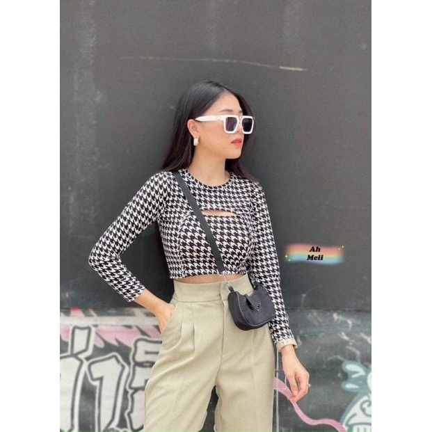 Áo thun borip ôm body họa tiết khoét ngực cực hot MC