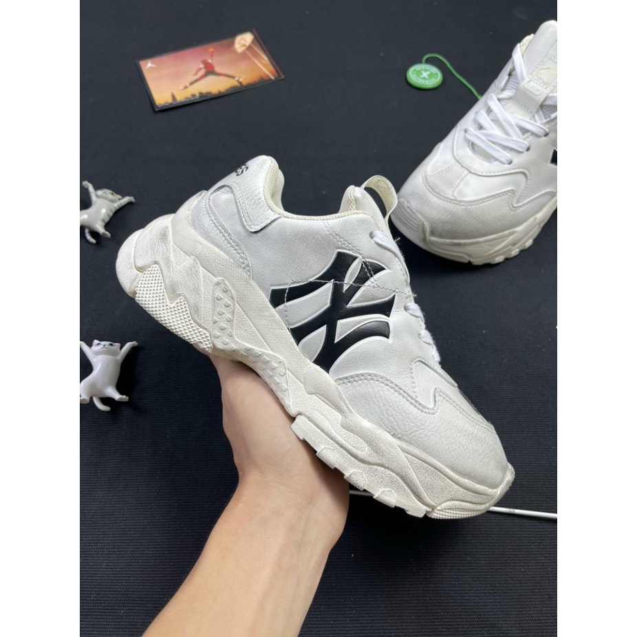 Giày thể thao nam nữ đế cao NY bẩn,Giày MLB Đen NY Trắng bẩn