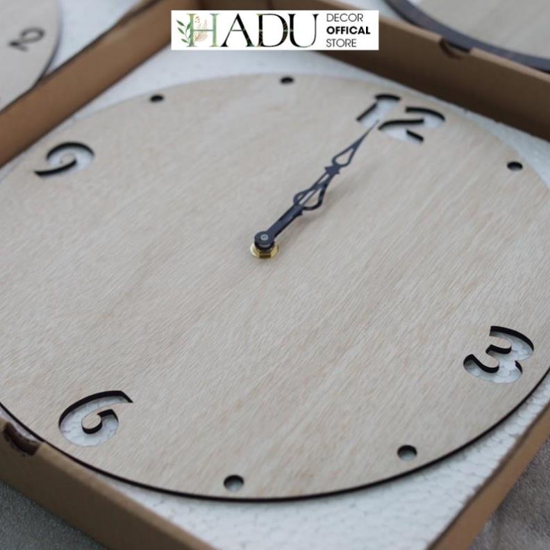 Đồng Hồ Treo Tường Gỗ Decor trang trí nhà cửa tối giản - HaduDecor