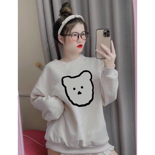 Áo nỉ gấu vẽ cotton TT11