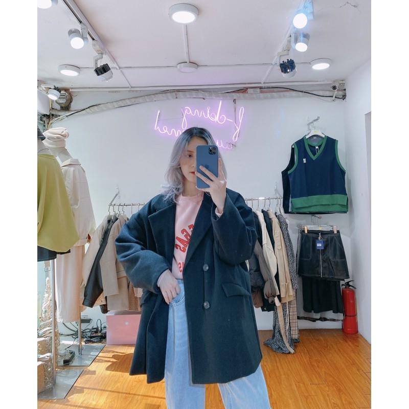 [Mã WABRHI5 giảm 15% đơn 599K] Áo khoác dạ trơn Minion Clothing form rộng, blazer phong cách Streetwear Ulzzang A2913