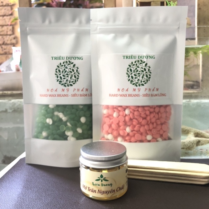 COMBO WAX LÔNG : 01 Nồi nấu sáp chống dính cao cấp + 100gr Sáp Triêu Dương + 50ml Mỡ trăn (Free que sáp)