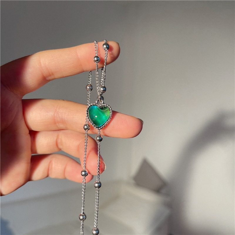 Vòng cổ Mặt Trái Tim Thay Đổi Màu Sắc Bằng Thép Titan Cho Nữ