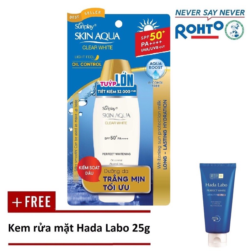 kem chống nắng sunplay skin aqua nắp vàng chai 25g