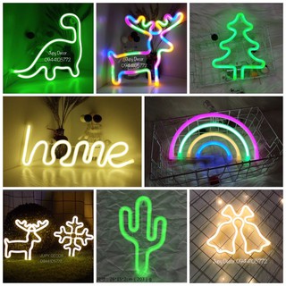 [PIN + USB] 🎁 tặng kèm pin Đèn Neon trang trí treo tường phòng ngủ trang trí giáng sinh, noel siêu dễ thương