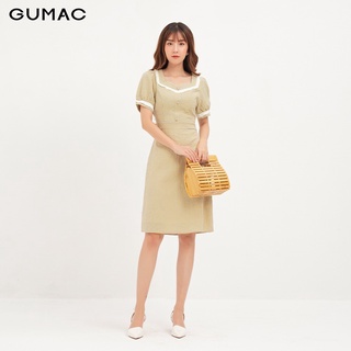 Đầm nữ caro phối bèo GUMAC DA1239