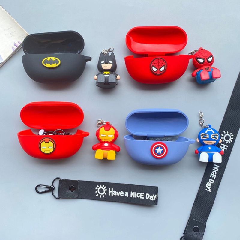 Bộ hộp đựng tai nghe Bluetooth không dây Silicon Họa Tiết Hoạt Hình Cho Sony Wf-Sp800N kèm dây đeo