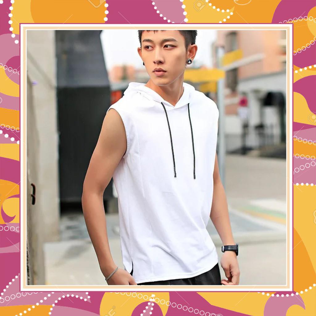 Ngài Vàng ~ Áo Ba Lỗ Nam - Tanktop có nón phong cách Oppa ~ chất đẹp