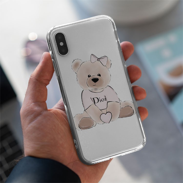 Ốp Lưng  gấu bông ốp điện thoại dior hình gấu bông đáng yêu dành cho Iphone 5 đến 12 Promax BRD20210258