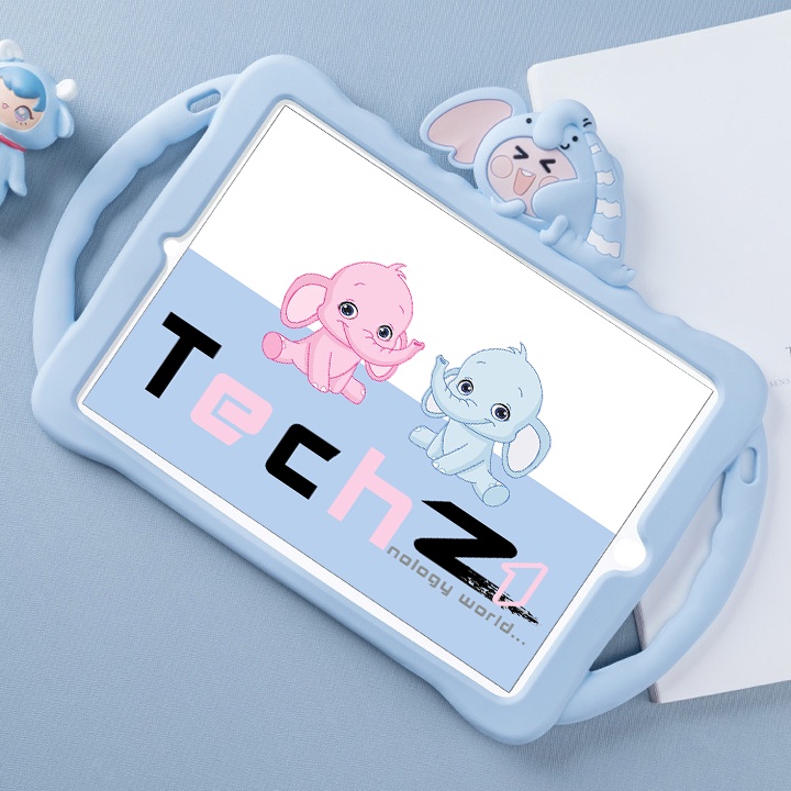 [CÓ TAY CẦM] Ốp Lưng iPad cho bé đủ các dòng máy iPad mini/Air/Pro hình chú voi cute chất silicon - Mã TZAT908