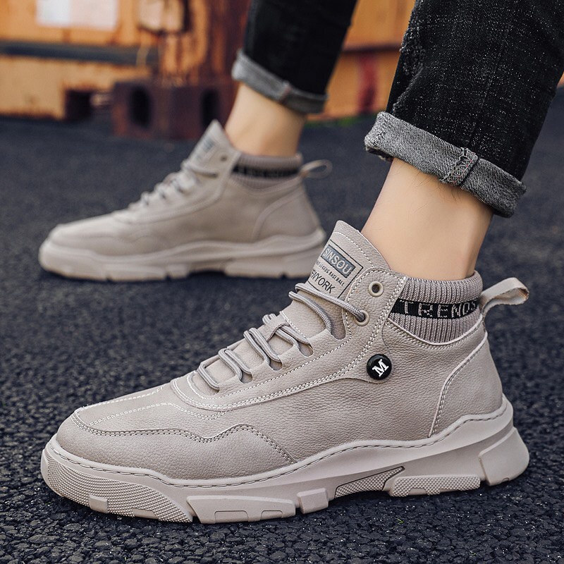 ( 2 MÀU HOT ) GIÀY THỂ THAO NAM CAO CỔ, GIÀY SNEAKER NAM M-TRENDS CỔ CHUN CAO CẤP, MẪU MỚI 2022