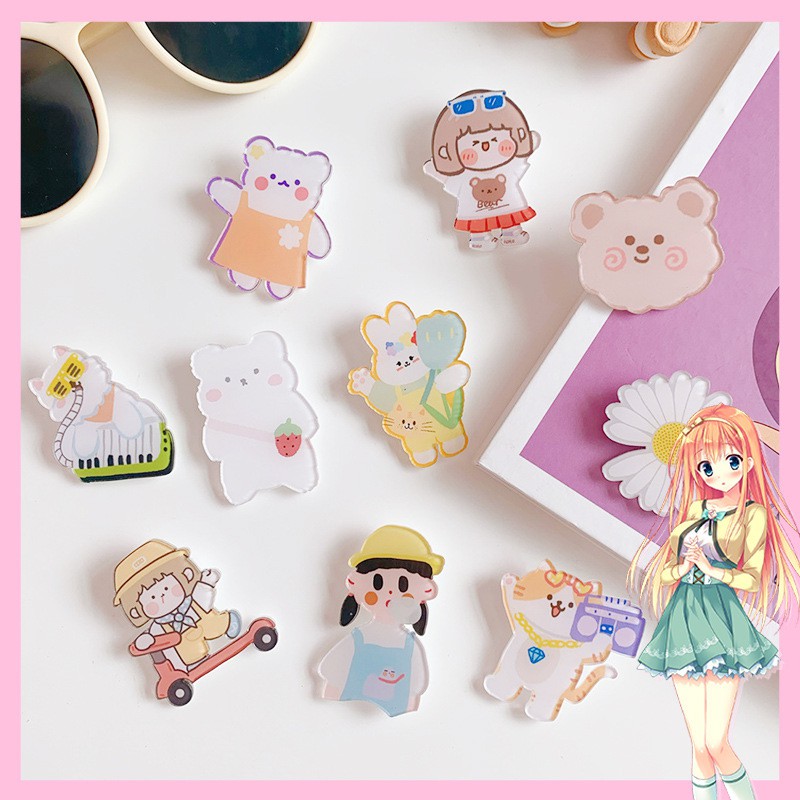 Sticker huy hiệu cài balo pin cài cặp nhiều mẫu dễ thương