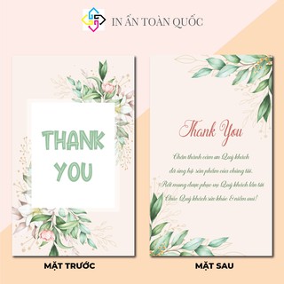 🌸 THẺ CẢM ƠN  để gửi kèm theo sản phẩm khi đóng hàng, Giấy bìa cứng sang trọng mẫu 24