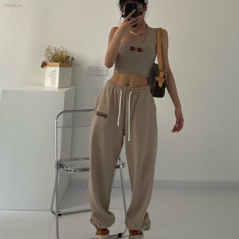 Mới Quần Dài Nữ Ống Rộng Thời Trang Phong Cách Hip Hop