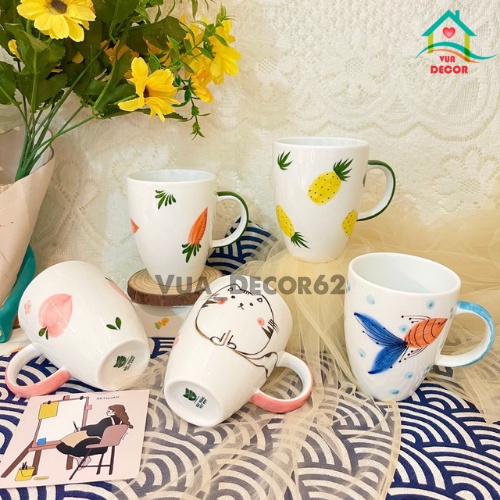 Cốc Uống Nước Cute Gốm Sứ Bát Tràng Ly Nước Sữa Cafe Decor Dễ Thương Cho Bé MHT05